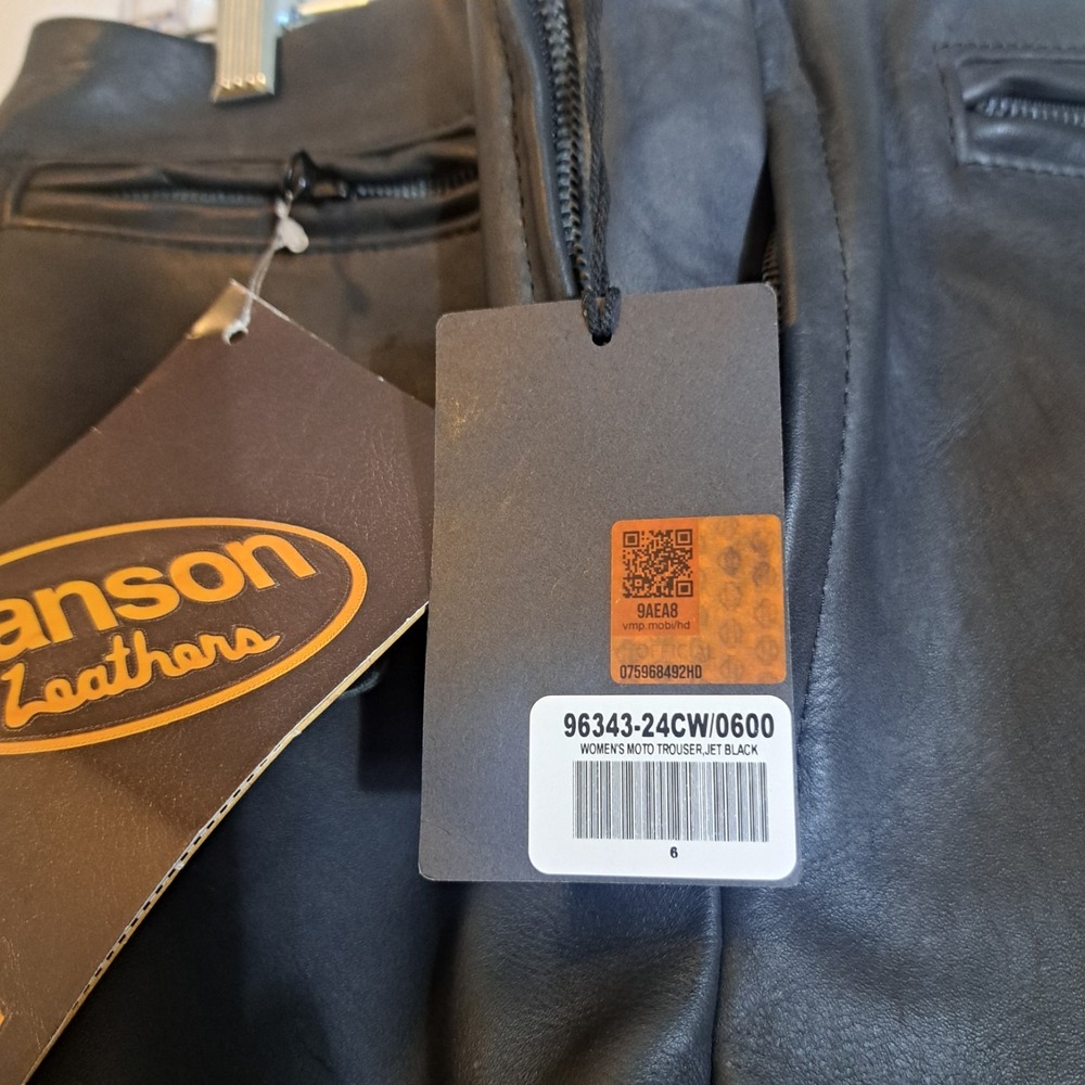 Harley Davidson x Vanson Black Leather Pants Moto Trouser Womens Size 6 $895 NWT - Picture 8 of 14